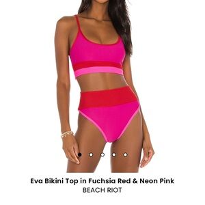 Beach Riot Eva Top and Emma Bottom in Fuschia. Small / Medium